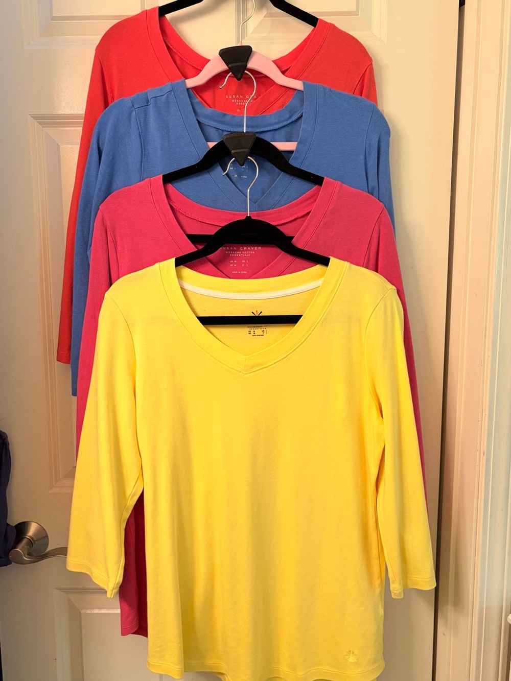 Set of 4 — Susan Graver Comfy Cotton “Weekend Essentials”